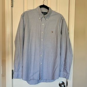 Ralph Lauren Polo Custom Fit Blue button down dress shirt